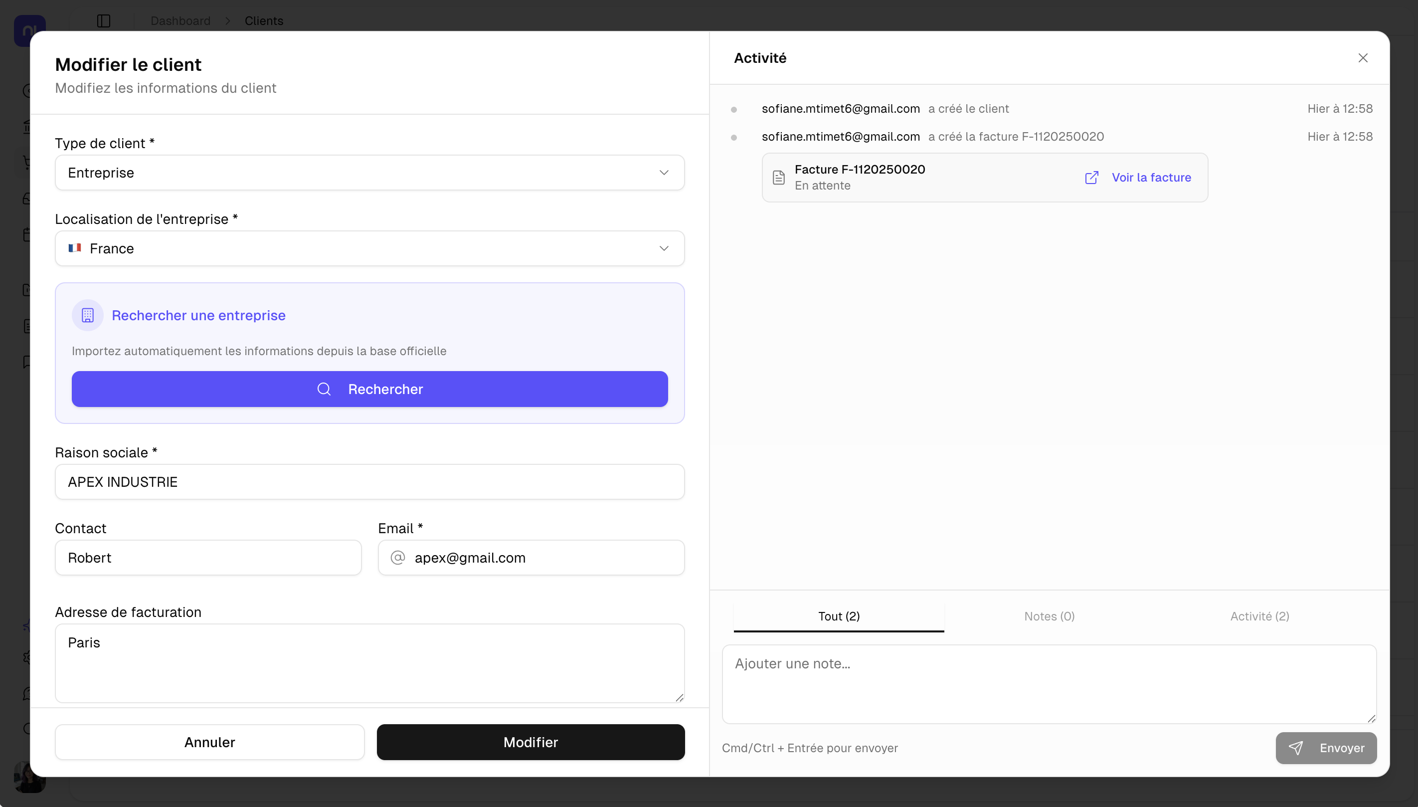 Suivi facturation - Tableau de bord et encaissements