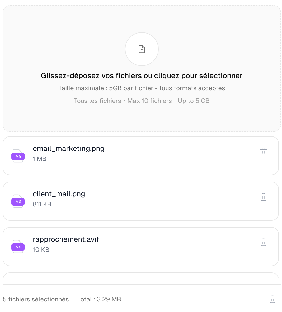 Transfert de fichiers rapide et simple